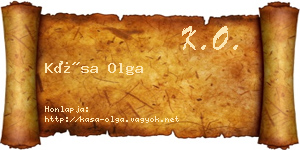 Kása Olga névjegykártya